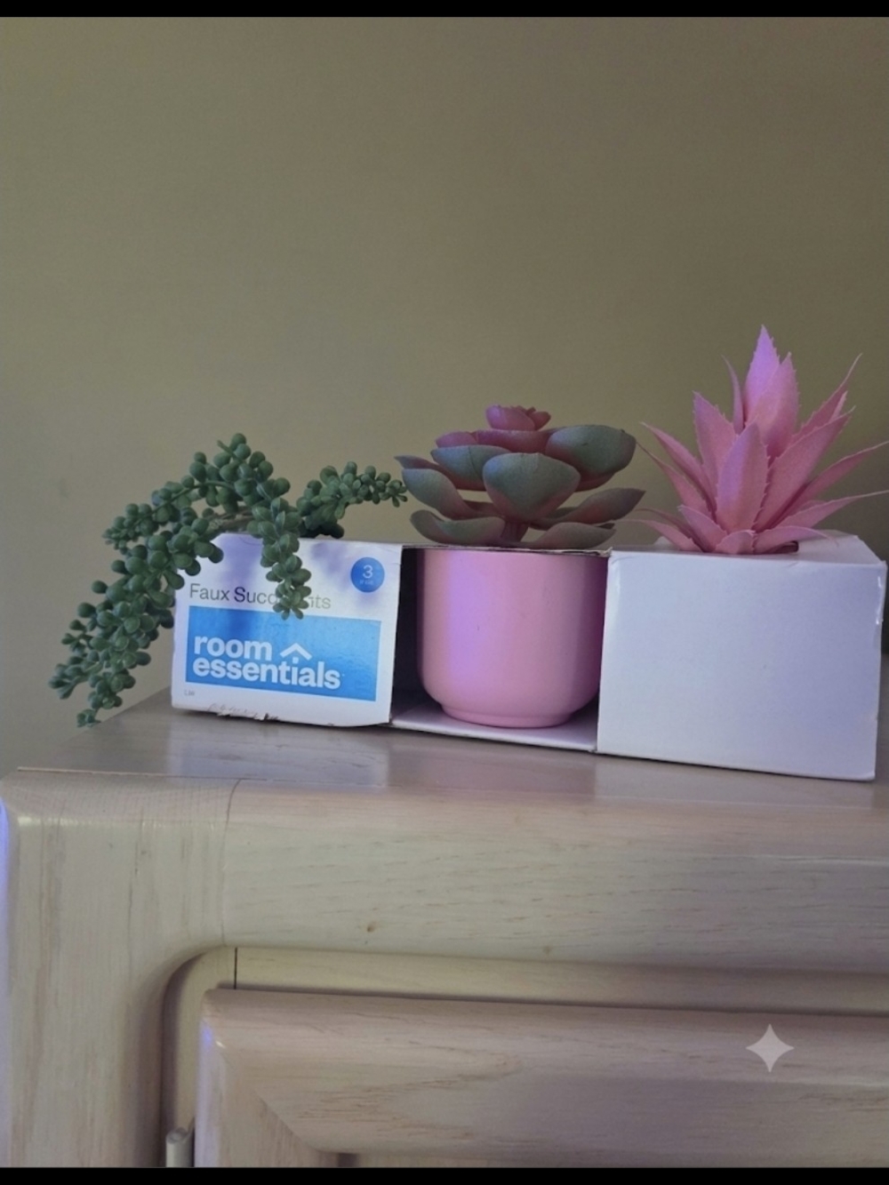 Room Essentials Pink Faux Succulent Trio - Decorative Home Accents